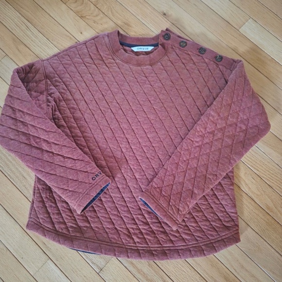 Womens Orvis NWOT Rust Color Quilted Sweatshirt in Size XS - Picture 1 of 4